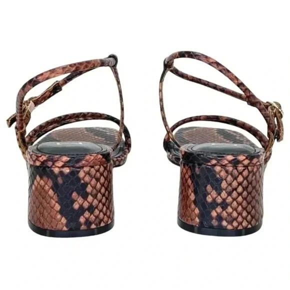 Marc Fisher LTD Womens Sandal 8.5M Jiny2 Brown Snake Print Block Heel - Picture 6 of 16